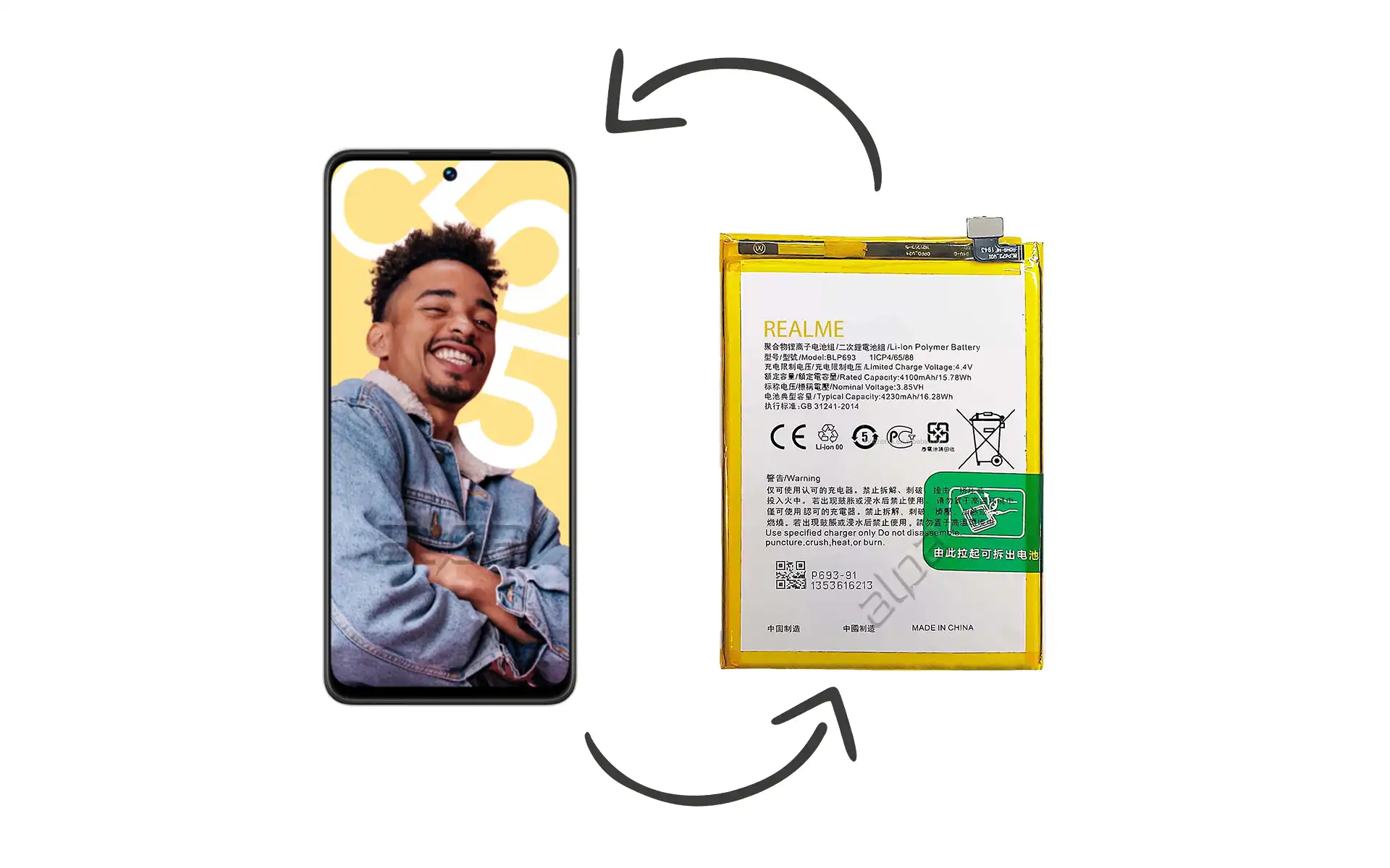 Realme C55 Batarya Değişimi Fiyatı