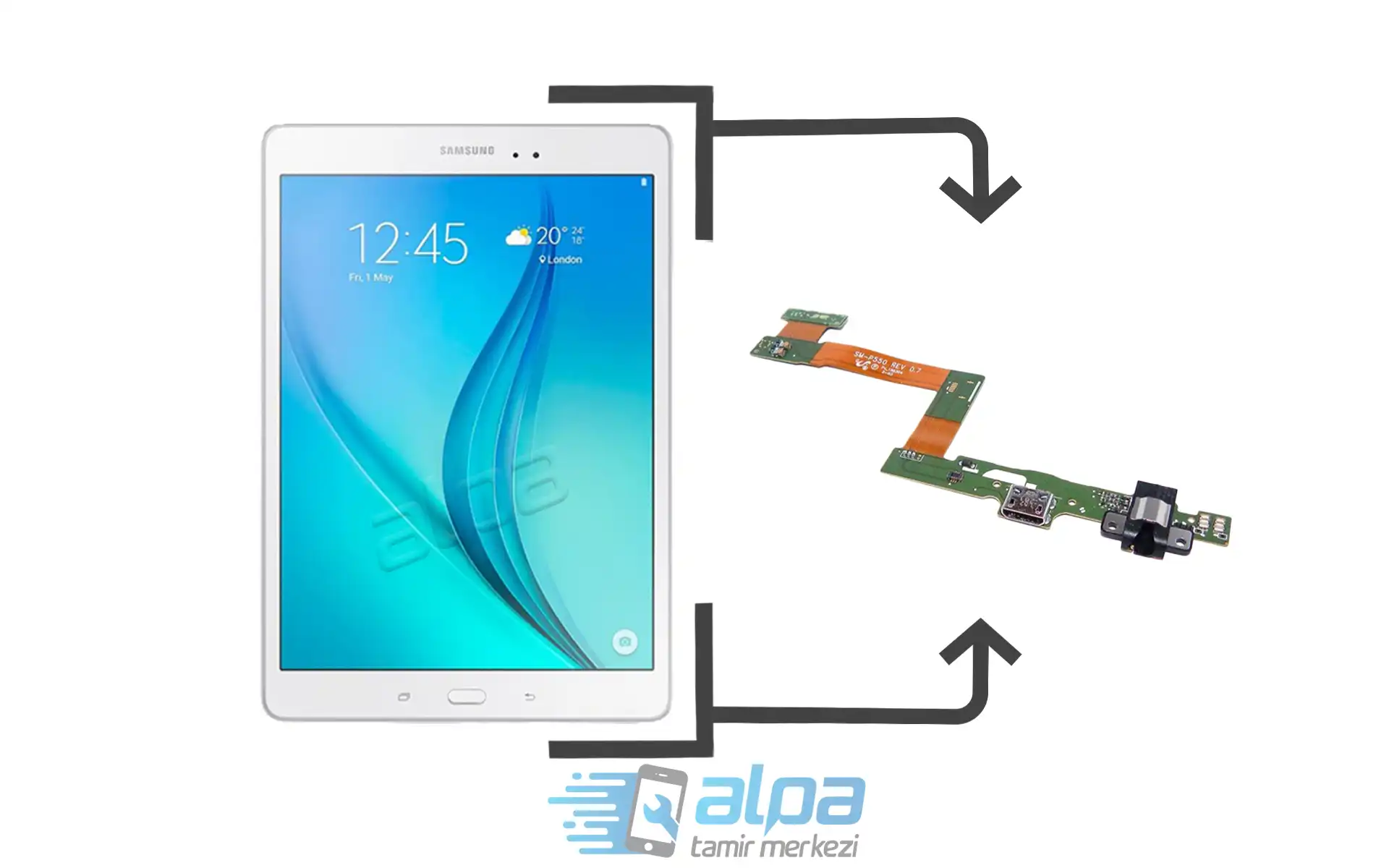 Samsung Galaxy Tab A S Pen SM-P550 Şarj Soketi Değişimi Fiyatı